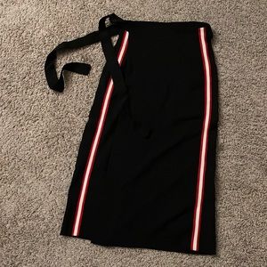 Maje skirt with knitted stripes